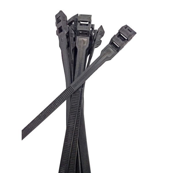 Electriduct Cable Tie, 10-1/2 in L, 2.36 in Max Bundle Dia., Black, 40 lb Strength CT-ED-V-LP-10-100-BK - main